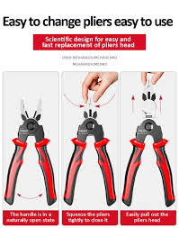 5 in 1 Universal Multi-purpose Interchangeable Head Pliers