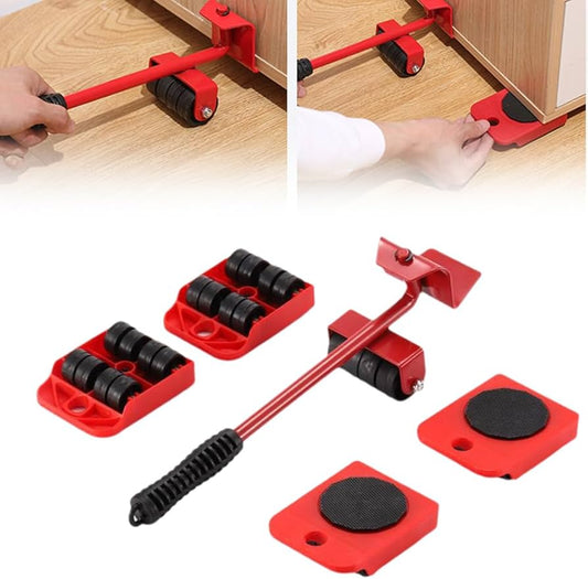 Heavy Furniture 360° Rotating Mover Roller Set with Lifter Tool